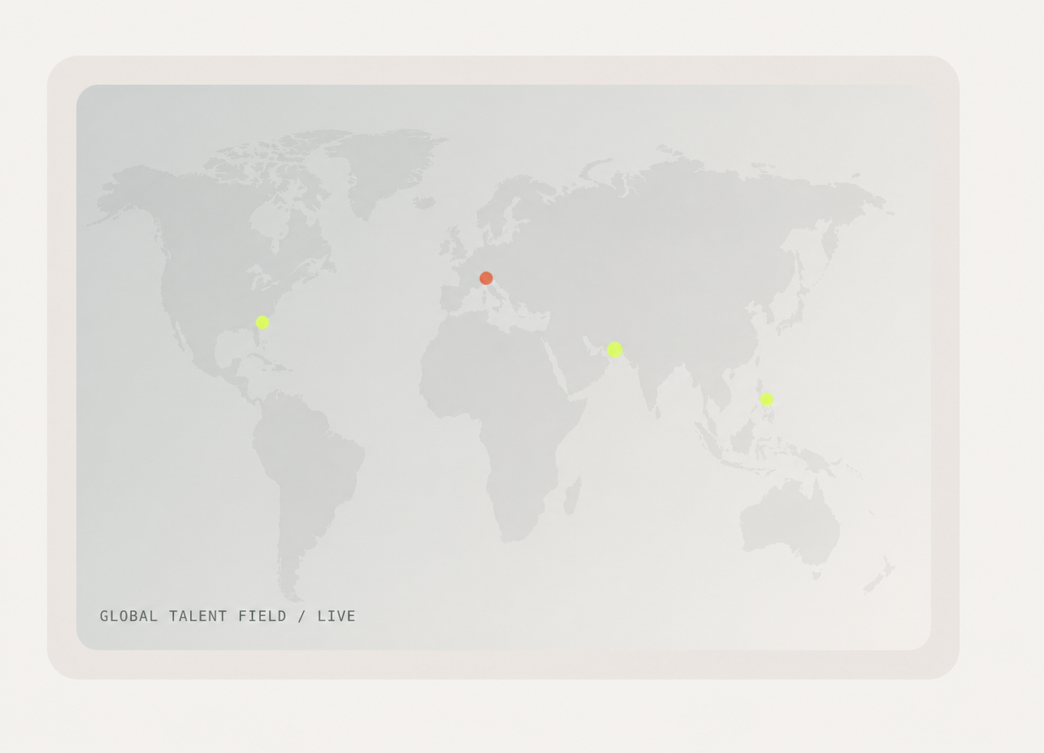 Illustration of global markets; candidate discovery is unavailable during the pilot